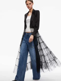 Women Alice and Olivia Everly Tulle Blazer