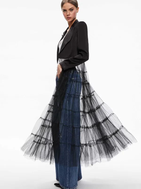 Women Alice and Olivia Everly Tulle Blazer