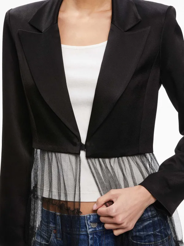 Women Alice and Olivia Everly Tulle Blazer