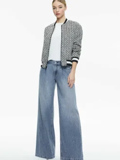 Women Alice and Olivia Felisa Varsity Bomber Jacket