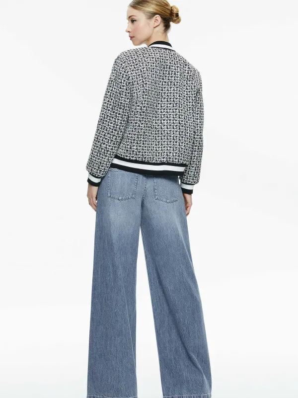 Women Alice and Olivia Felisa Varsity Bomber Jacket