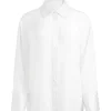 Women Alice and Olivia Finely Open Back Button Down