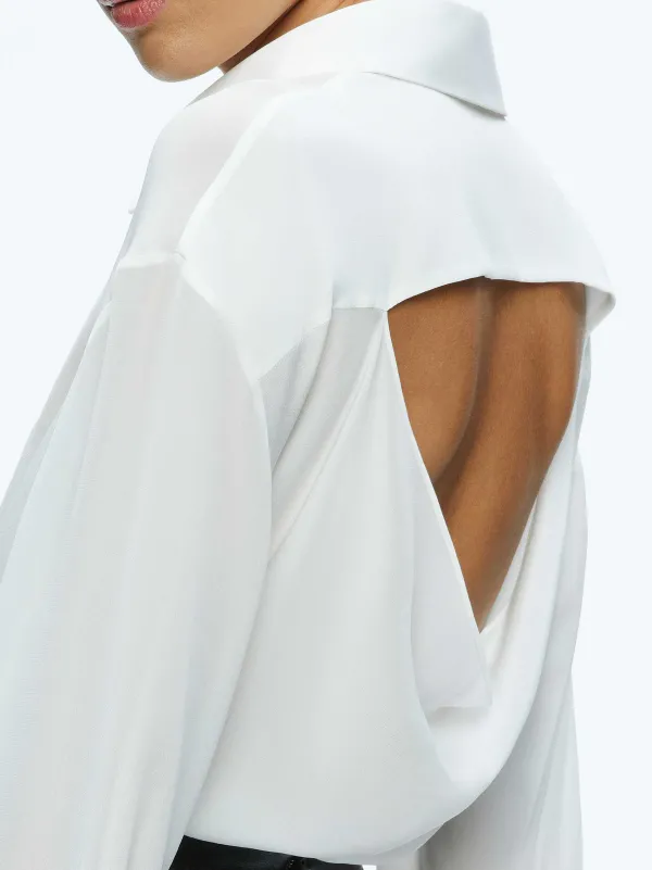 Women Alice and Olivia Finely Open Back Button Down