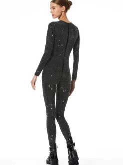 Women Alice and Olivia Freddie Crewneck Embellished Catsuit