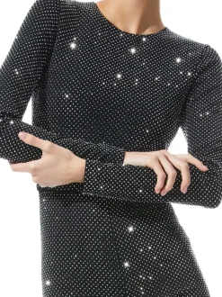 Women Alice and Olivia Freddie Crewneck Embellished Catsuit