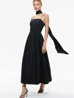 Women Alice and Olivia Glynis Spaghetti Strap Scarf Midi Dress