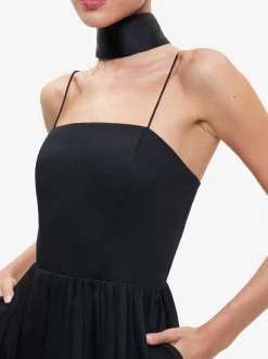 Women Alice and Olivia Glynis Spaghetti Strap Scarf Midi Dress