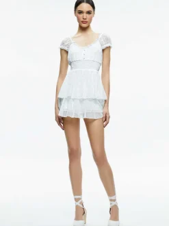 Women Alice and Olivia Gracie Ruffle Romper