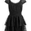Women Alice and Olivia Gracie Ruffle Romper