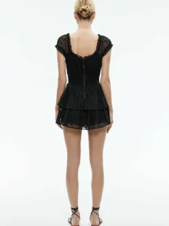 Women Alice and Olivia Gracie Ruffle Romper