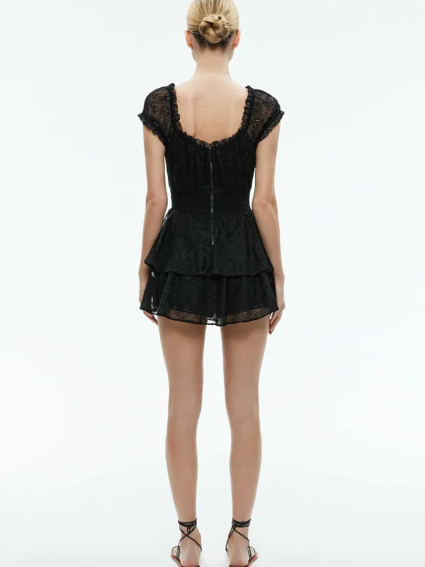 Women Alice and Olivia Gracie Ruffle Romper