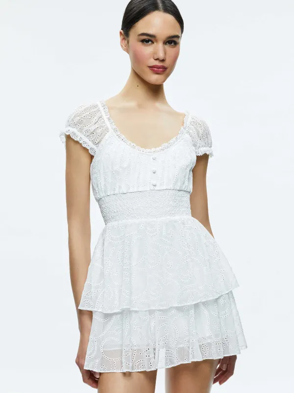 Women Alice and Olivia Gracie Ruffle Romper