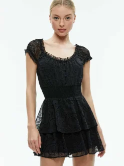 Women Alice and Olivia Gracie Ruffle Romper