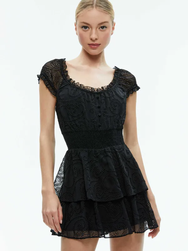 Women Alice and Olivia Gracie Ruffle Romper