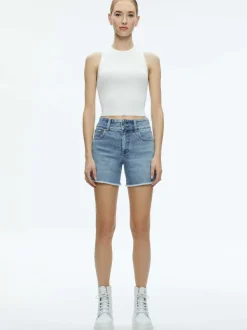 Women Alice and Olivia Han High Rise Wide Waistband Short