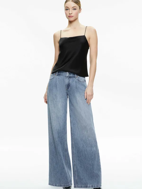 Women Alice and Olivia Harmon Drapey Slip Tank