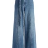 Women Alice and Olivia Harriet Wide Leg High Rise Paperbag Jean