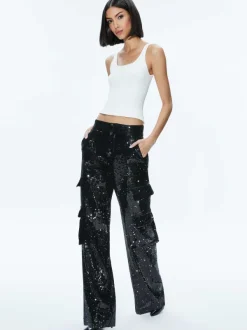 Women Alice and Olivia Hayes Sequin Cargo Pant