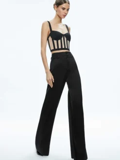 Women Alice and Olivia Helene Striped Bustier Top