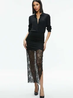 Women Alice and Olivia Iyanna Lace Maxi Skirt