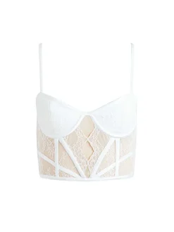 Women Alice and Olivia Izzy Lace Bustier Top