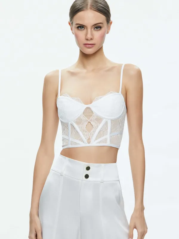 Women Alice and Olivia Izzy Lace Bustier Top