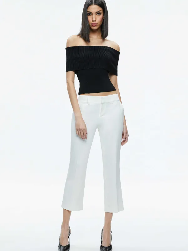 Women Alice and Olivia Janis Low Rise Cropped Flare Pant