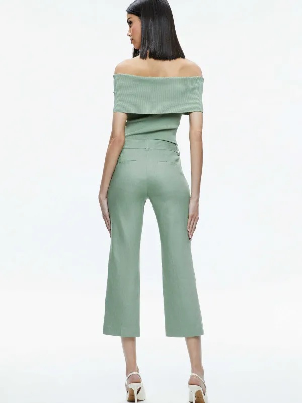 Women Alice and Olivia Janis Low Rise Cropped Flare Pant