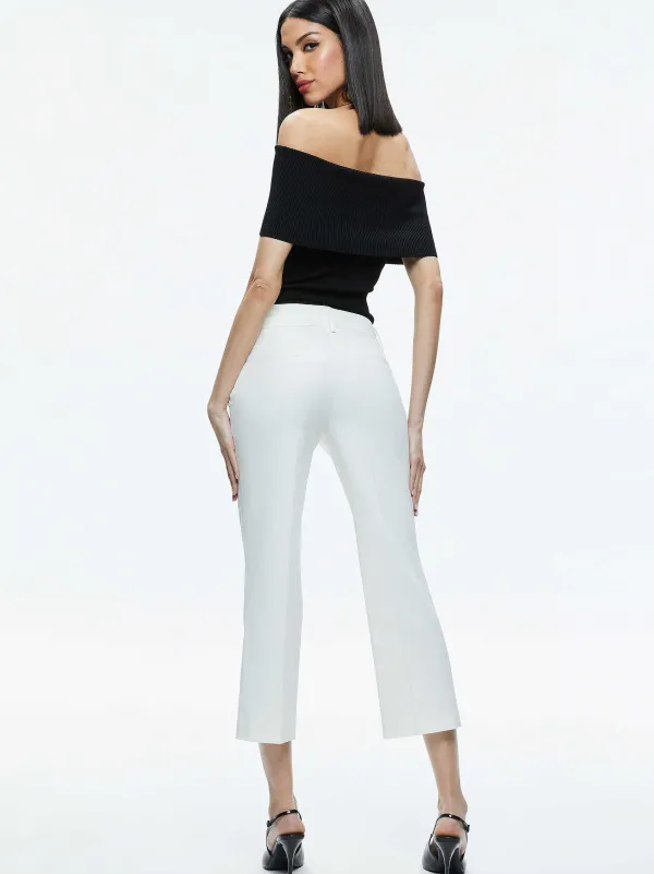 Women Alice and Olivia Janis Low Rise Cropped Flare Pant