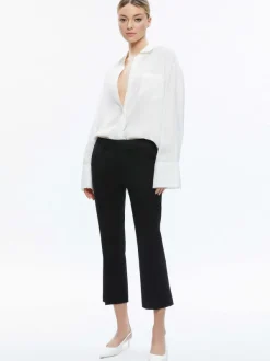 Women Alice and Olivia Janis Low Rise Cropped Flare Pant