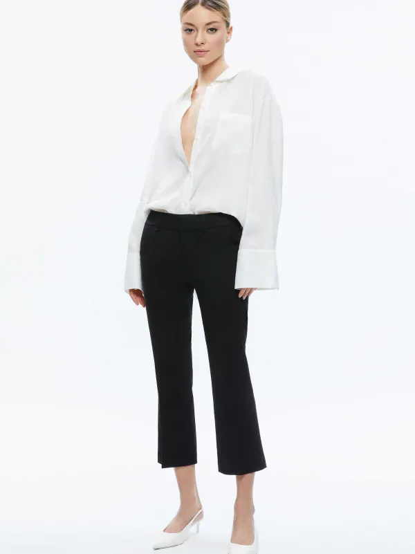 Women Alice and Olivia Janis Low Rise Cropped Flare Pant