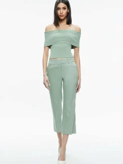 Women Alice and Olivia Janis Low Rise Cropped Flare Pant