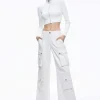 Women Alice and Olivia Joette Vegan Leather Cargo Pant