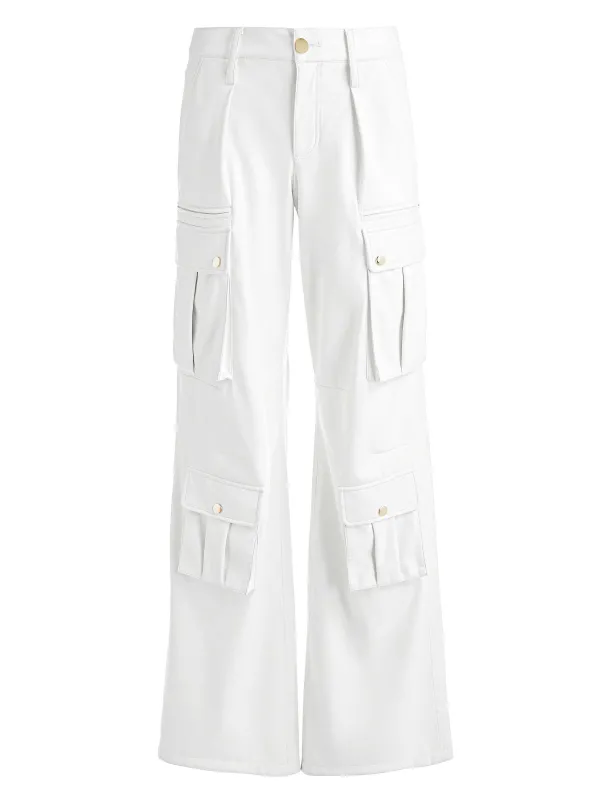 Women Alice and Olivia Joette Vegan Leather Cargo Pant