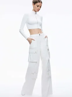Women Alice and Olivia Joette Vegan Leather Cargo Pant