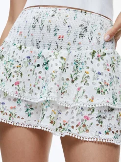 Women Alice and Olivia Joey Tiered Ruffled Skirt