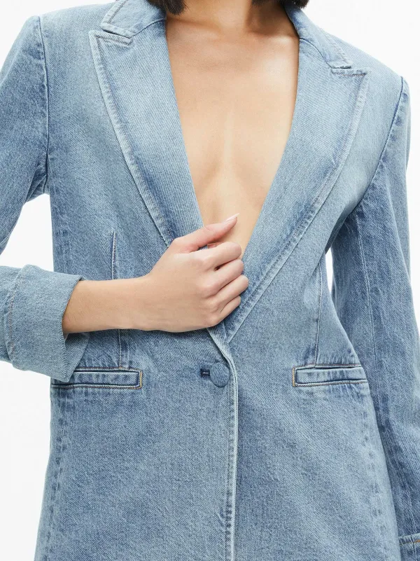 Women Alice and Olivia Justine Rolled Cuff Blazer + Noah Denim Pleated Skort