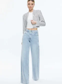 Women Alice and Olivia Kalia Embellished Open Front Jacket