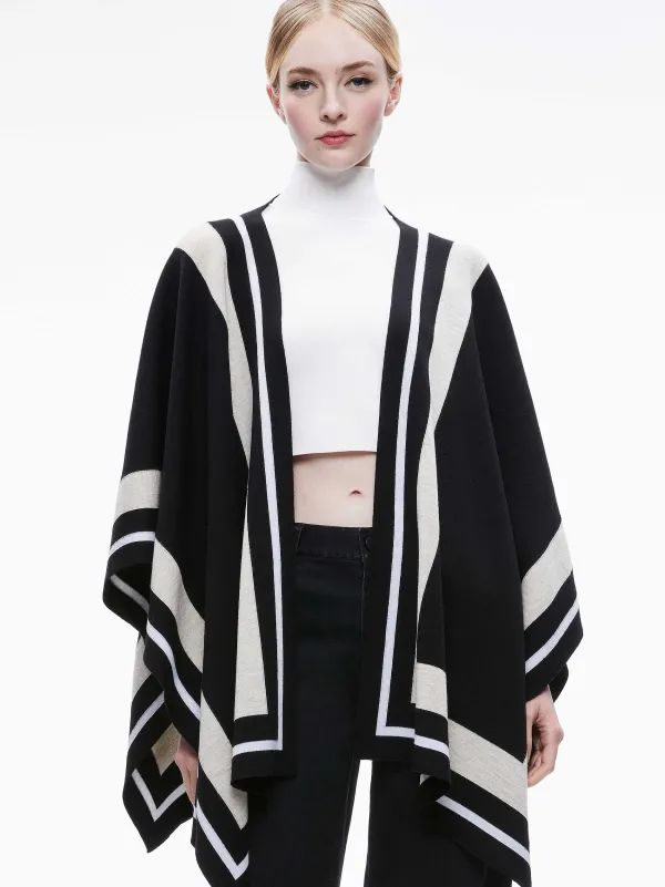 Women Alice and Olivia Kamala Stripe Poncho
