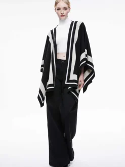 Women Alice and Olivia Kamala Stripe Poncho