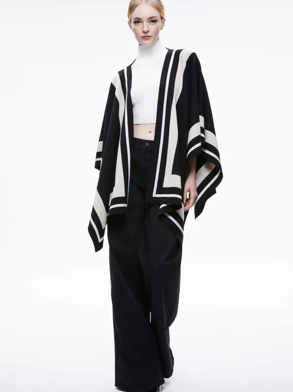 Women Alice and Olivia Kamala Stripe Poncho