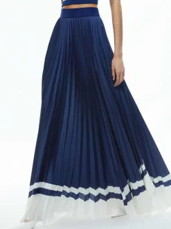 Women Alice and Olivia Katz Maxi Pleated Skirt