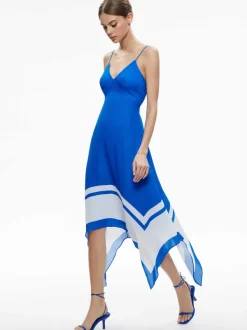 Women Alice and Olivia Kayson V-Neck Handkerchief Hem Dress