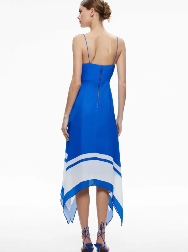 Women Alice and Olivia Kayson V-Neck Handkerchief Hem Dress