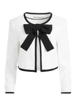 Women Alice and Olivia Kidman Bow Front Cropped Jacket