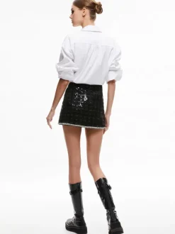 Women Alice and Olivia Kidman Sequin Tweed Jacket + Rubi Sequin Tweed Mini Skirt