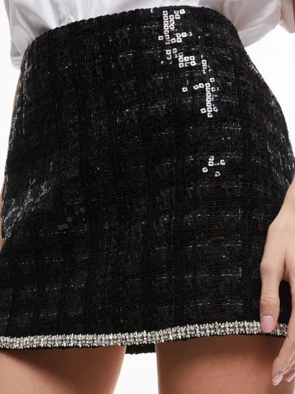 Women Alice and Olivia Kidman Sequin Tweed Jacket + Rubi Sequin Tweed Mini Skirt