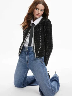 Women Alice and Olivia Kidman Sequin Tweed Jacket + Rubi Sequin Tweed Mini Skirt