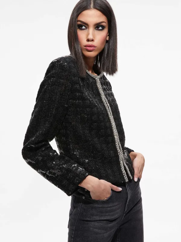 Women Alice and Olivia Kidman Sequin Tweed Jacket + Rubi Sequin Tweed Mini Skirt