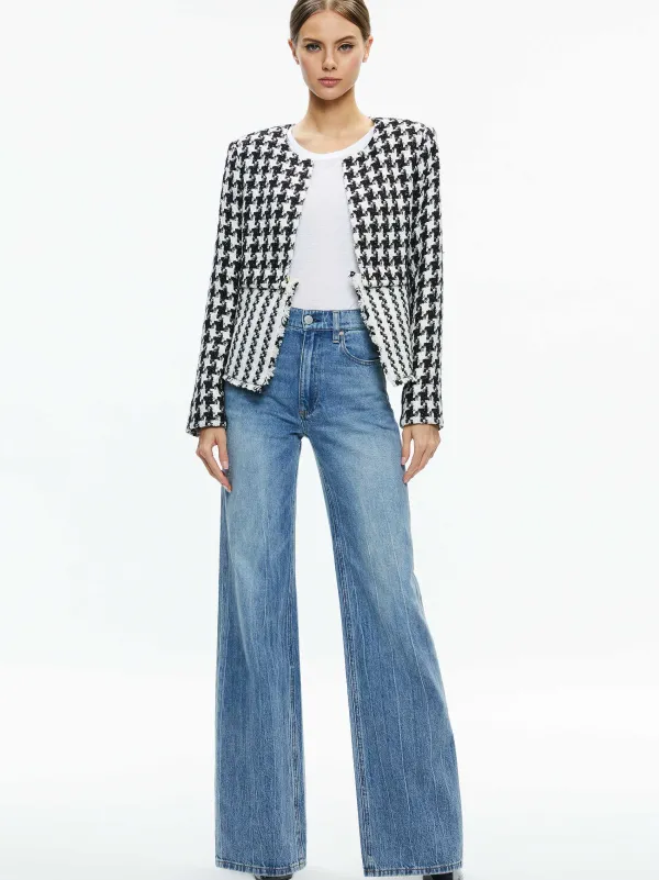 Women Alice and Olivia Kidman Two-Fer Tweed Jacket